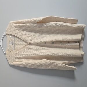 A new day Women's Cream Ivory Cable Knit Cardigan, Size Medium / Large